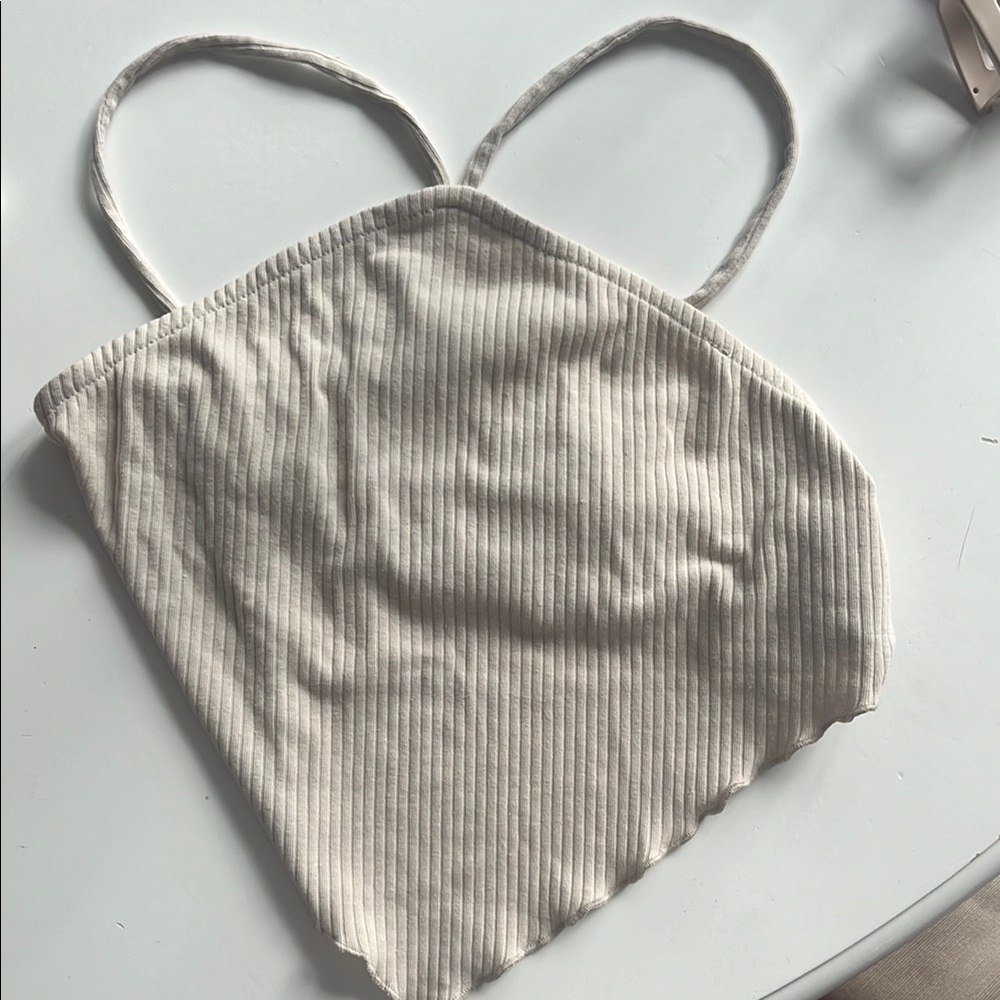 Cream Ribbed Open Back Napkin Top